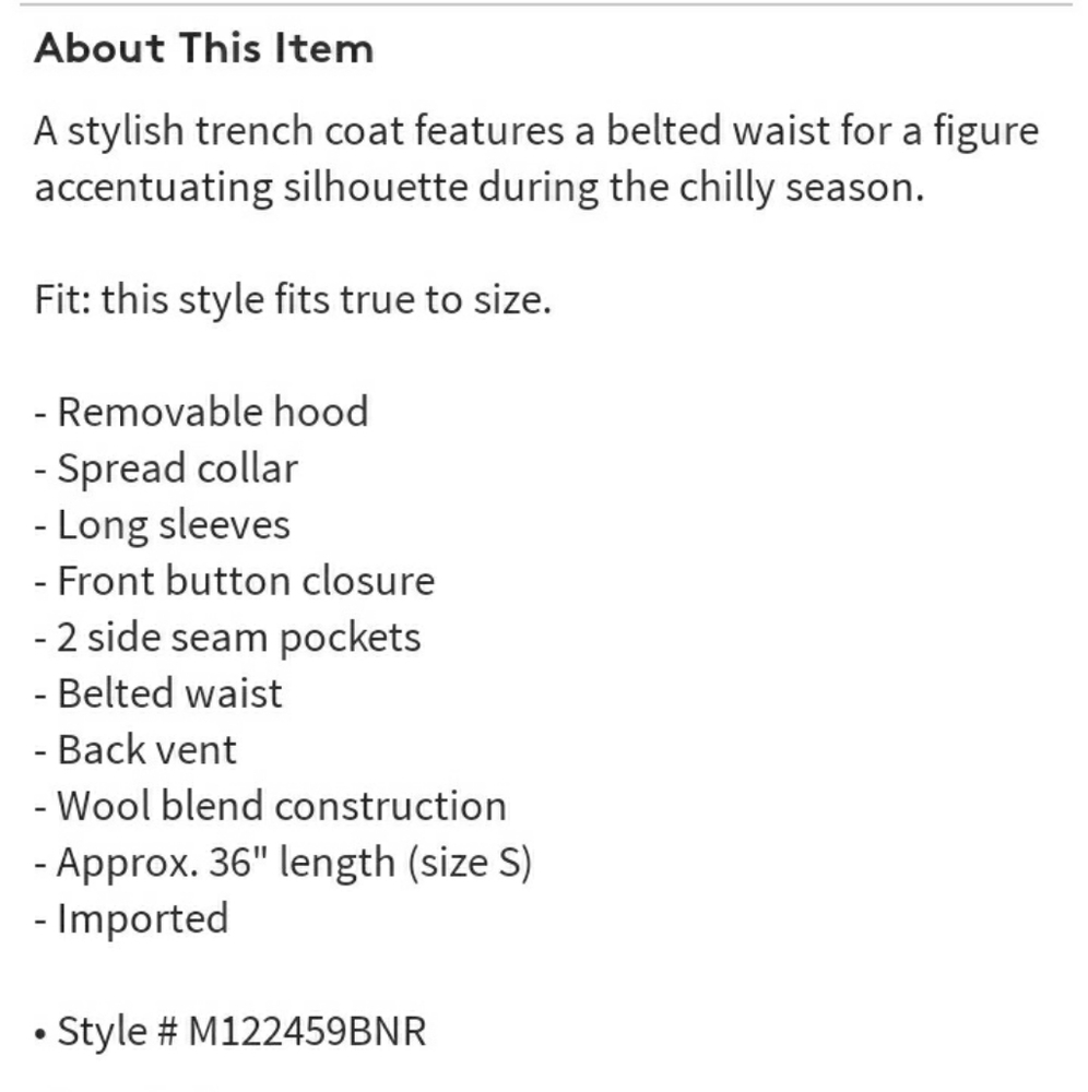 Michael Kors Missy Belted Wool Blend Trench Coat - Picture 5 of 7